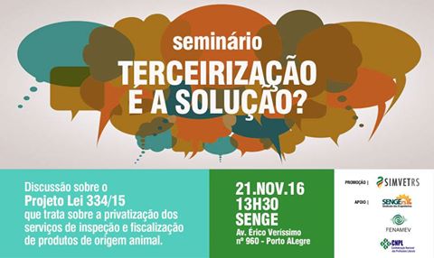 Simvet/RS promove debate sobre polêmico PL da Terceirização